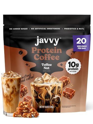 Javvy Protein Coffee for Cold Brew &amp; Iced Coffee, Toffee Nut