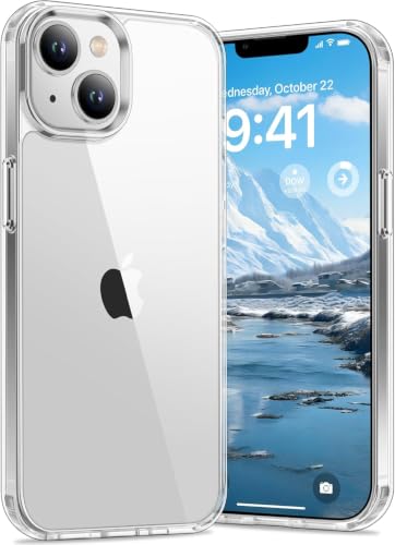 Image of ClearPC Clear Hard PC Case for Apple iPhone 13 /14, Anti-Yellow Transparent Back Cover, Anti-Scratch, Raised Camera Protection, Shockproof, Wireless Charging Compatible, Non Yellowing (Clear)