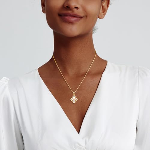 Image of Zeffy Gold Pearl Necklace for Women, Dainty 14K Gold /Silve Plated Layered Pearl Choker Pearl Earrings Pearl Bracelets Wedding Trendy Gold Jewelry Set for Women Gifts