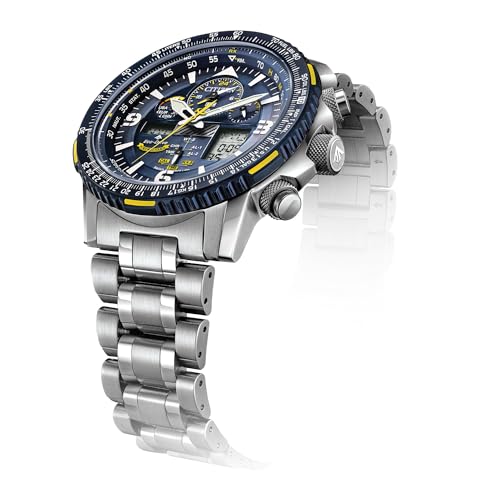 Image of Citizen Stainless Steel Men's Analog-Digital Promaster Skyhawk A-T Jy8078-52L Chrono SS Bracelet Blue Angels Eco-Drive Watch