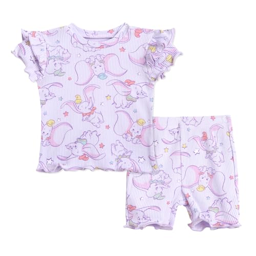 Image of Disney Ribbed Peplum T-Shirt and Bike Shorts Outfit Set Newborn to Big Kid Sizes (0-3 Months - 14-16)