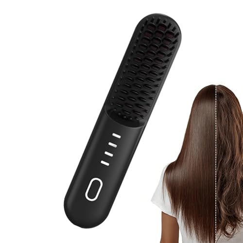 Cepillo alisador para mujer – Estilo inalámbrico de 4 temperaturas | Cepillo alisador inalámbrico | para mujeres, hogar, oficina, viajes, exterior, vacaciones, , de cumpleaños