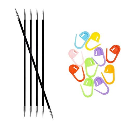 Knitter's Pride Karbonz Knitting Needles Dpn Double Pointed 8 Inch (20Cm) Size Us 1 (2.25Mm) Bundle With 10 Artsiga Crafts Stitch Markers 110125 #TOP15