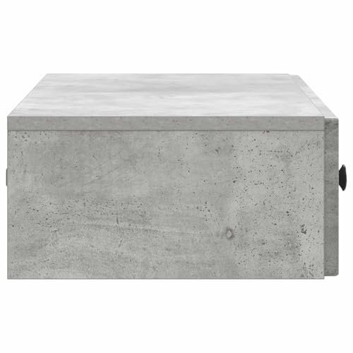 Estante flotante de pared con cajón de madera y acabado gris premium 7