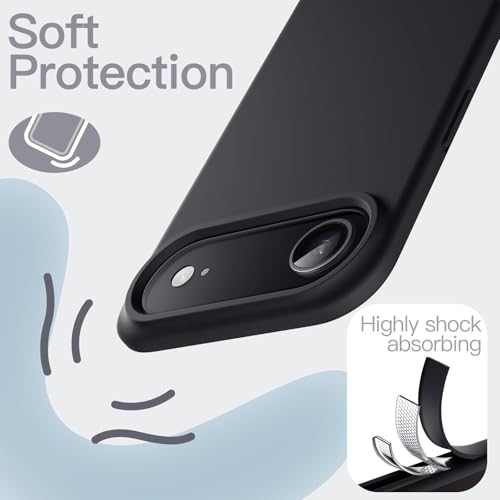 Image of JETech Liquid Silicone Case for iPhone Air, Silky Soft Touch Full-Body Protection, Anti-Scratch Shockproof Phone Cover with Microfiber Lining, 6.5-Inch Display (Black)