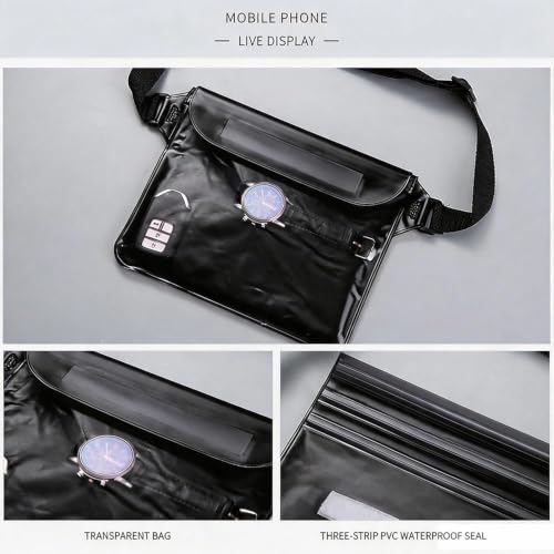 Large Waterproof Phone Pouch Waist Bag, Clear Crossbody Dry Pack miniatura 6