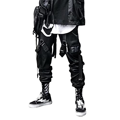 BXCNCKD Gothic Casual Pants Men's Multi -Pocket Worker Trousers Men's Casual Sports Pants