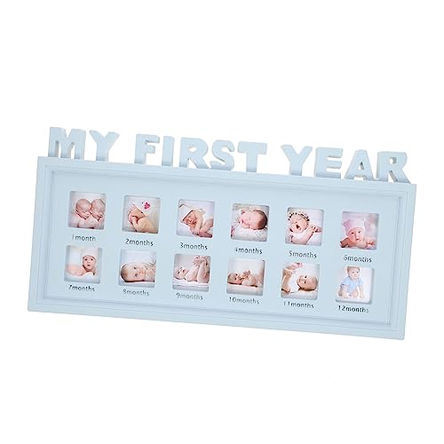 Toddmomy Sturdy Baby Photo Frame 12 Months Milestone Decor Newborn to 1st Birthday