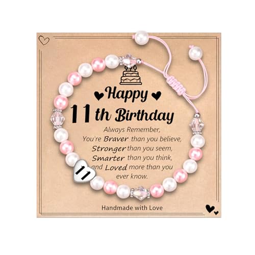 Binoster 11 Year Old Gifts for Girls Birthday Presents Kawaii Bracelets Cool Teenage Girls Gifts for Daughter Sister Friends Granddaughter Niece 11th Birthday Decorations Girl
