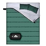 Almohadas adicionales: cada saco de dormir viene con 2 almohadas pequeñas, fundas con tela de algodón agradable al tacto y relleno de fibra sintética 3D, súper suave y da a tu cuello un poco de apoyo adicional por la noche. Te ofrece una noche de sueño totalmente relajada después de una aventura cansada.