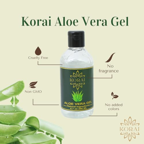KORAI Travel Size Aloe Vera Gel from freshly cut 100% Pure Aloe Vera Gel-Natural Ingredients-Vegan, Unscented - For Face, Skin, Hair, Sunburn relief - Thumbnail 5