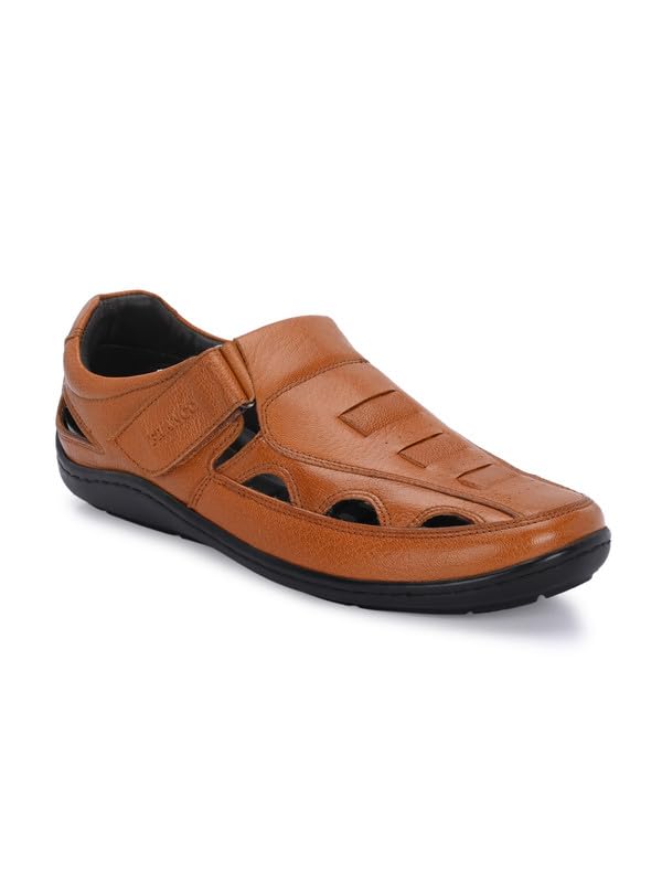 Image of FRANCO Black Leather Roman Slipper For Men