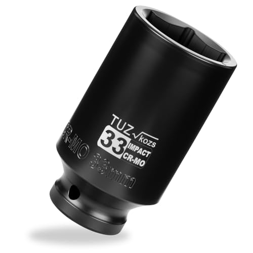 Image of 1 /2 Inch Drive 33mm Deep Metric Impact Socket,CR-MO,6 Point Radius Corner Design,Square Chamfered Opening,Axle Nut Impact Grade Socket for Easy Removal