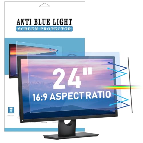 LAMA Anti Blaulichtfilter für 24 Zoll Monitor, Blaulicht blockierende Displayschutzfolie, Anti Blue Screen Protector Anti UV/Blendschutz/Augenschutz, Universal Bildschirmfilter 16:9 (531x298mm)