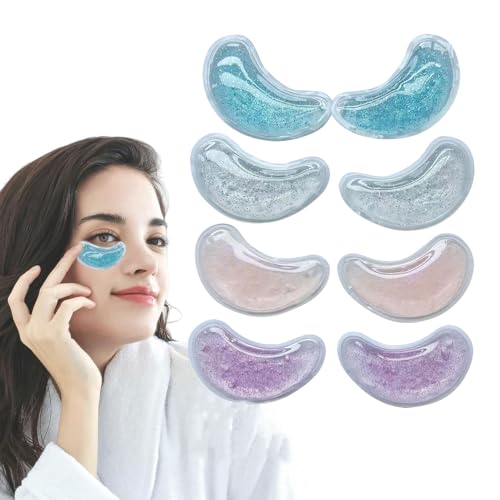 Reusable Hot & Cold Gel Eye Patches - 8PCS for Puffy Eyes, Dark Circles & Eye Bags, Cooling Sleep Mask & Soothing Compress