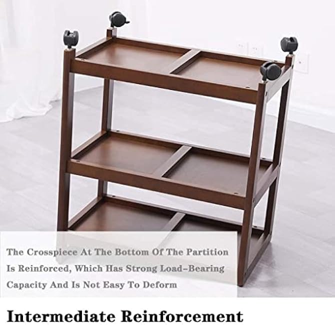 Wooden Beverage Serving Cart with Wine Holder and Wheels for Home Kitchen Hotel Dining 3 Tier Rolling Storage Rack Trolley-Sai4pZl0