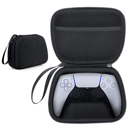 Preisvergleich Produktbild PS5-Controller-Gehäuse, HONEYWHALE EVA-Tragetasche Aufbewahrungstasche Organizer Hochleistungs-Schutzhülle Hartschale für Sony PlayStation 5 DualSense Wireless Controller 2020 (Schwarz)