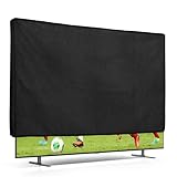 kwmobile 55 TV Abdeckung Indoor - Fernseher Hülle Bildschirmschutz Abdeckung - TV Bildschirm Staubschutzhülle - Fernsehabdeckung - Leinen Schwarz