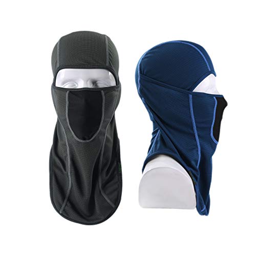 LONGLONG Balaclava Face Mask- Sun Protection Mask Dustproof, Breathable Summer Full Face Cover for Motorcycle, Cycling, Fishing(Blue + Grey)