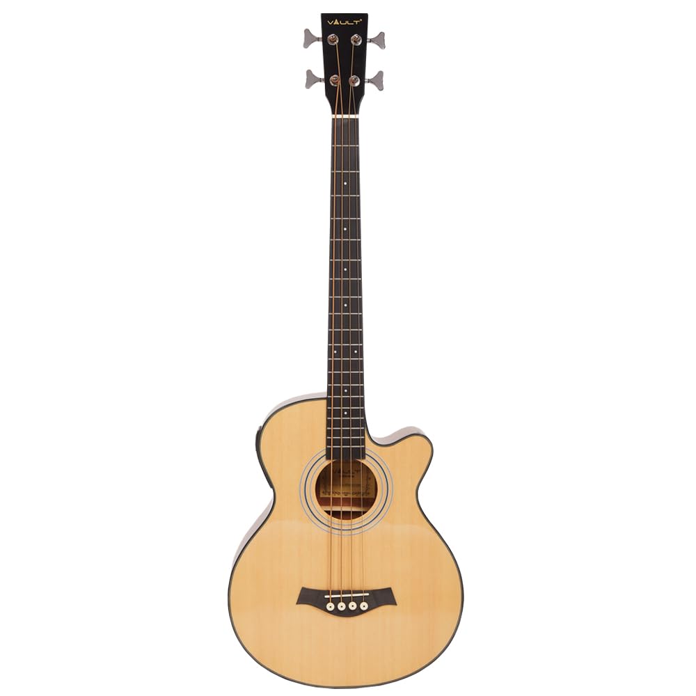 Vault EB40CE-SS 4-String 43-Inch Acoustic-Electric Guitar Short Scale Bass (30” Scale Length) - Natural-image-44