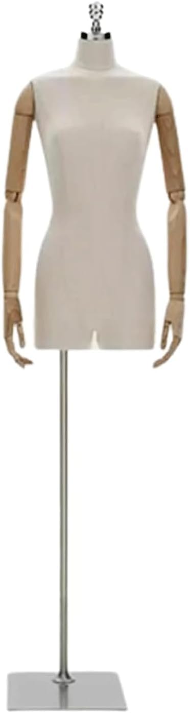 Sjdopulse Women's White Adjustable Mannequins Counter Window Display Half Body Manikin Realistic Mannequin Torso With Arms Mannequin Body
