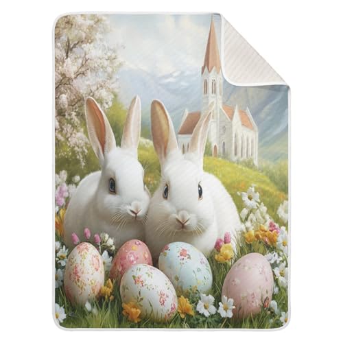 Burbuja Bunnys Eggs Baby Blanket for Boys Girls, Nursery Soft Warm Swaddling Receiving Baby Blankets, 30x40 in Toddler Blanket