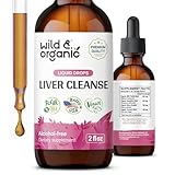 Wild & Organic Liver Cleanse Tincture - Liver Detox Formula with Milk Thistle, Dandelion Root, Chanca Piedra Stone Breaker Extract - Herbal Supplement - Vegan, Sugar & Alcohol-Free Liquid Drops - 2 oz