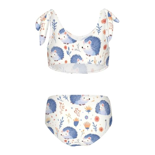 KLL Cute Watercolor Hedgehogs Girls Two Piece Bikini Set Quick-Dry Bathing Suit Swimwear Adjustable Strap2