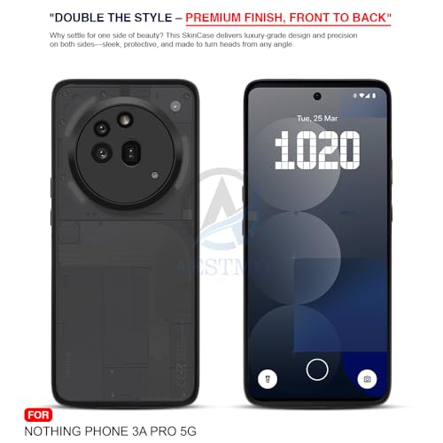 Image of AESTMO Nothing Phone 3A Pro 5G Back Cover | 360 Protection | Matte Frosted Hard Back Translucent | Bumper Case for Nothing Phone 3A Pro 5G (Smoke Black Matte PC+Black TPU Bumber)