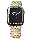 Watch Bands for Apple Watch 38mm 40mm 41mm 42mm 44mm 45mm for Women, Dressy Seven-link Bands for Apple Watch Stainless Steel Metal Bands Compatible with Apple Watch 7,6,SE,5,4,3,2,1 for iWatch Bands,