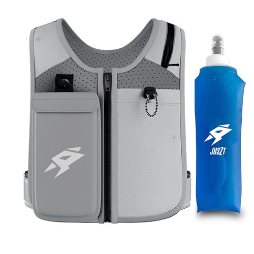 Gilet d'hydratation de course à pied avec bouteille d'eau 500 ml incluse et néoprène respirant