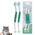2Pcs Dog Toothbrush & Cat Toothbrush, Multi-Angle Dog Teeth Cleaning Products, Dog Teeth Cleaning to Reduce Plaque Tartar Formation, Dog Tooth Brush for Small Medium, and Large Pets