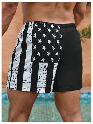 Men's American Flag Graphic Shorts Designer Drippy Summer Beach Shorts Streetwear Black Flag Small2