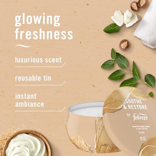 Image of Febreze Scented Candle, Soothe & Restore Scent, 11 oz 4 Wick Candle, Single Pack