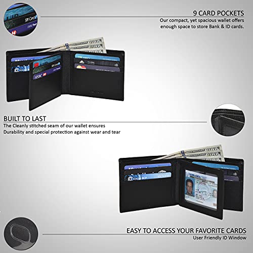 Neomonte Black Leather Bifold Wallets For Men - Rfid Protected Front Pocket Wallet 1 Id… #TOP1