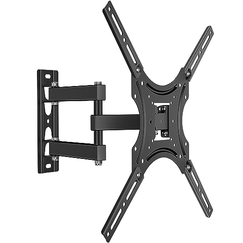 Full Motion TV Wall Mount for 26-55 Inch Screen up to 88 lbs - Articulating, Swinging TV Wall Mount Swivel and Tilt 75x75-400x400 VESA Mount Corner/Television Mount Extendable Arm Black
