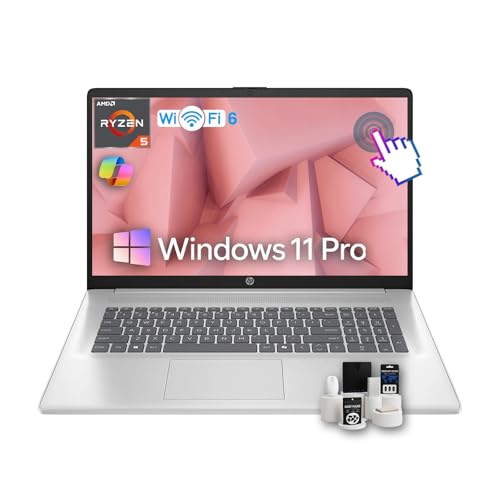 Image of HP 17.3 inch Business Laptop, 17.3 inch HD+ Anti-Glare Touchscreen, AMD Ryzen 5 7430U (6-Core), Wi-Fi 6, True Vision HD Camera, Windows 11 Pro, AI Copilot, HDMI, (32GB RAM | 1TB SSD)