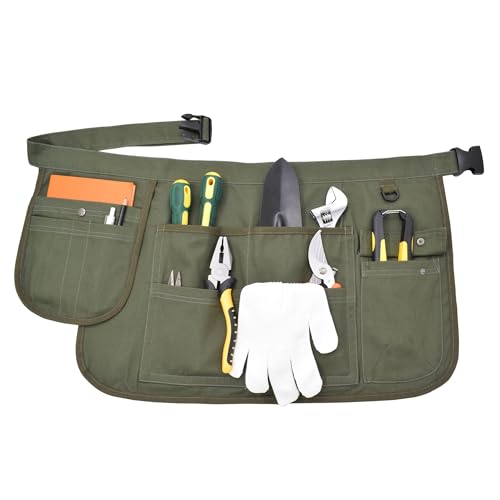 Nanxson Unisex Werkzeugschürze Segeltuchschürze Gartenschürze kurz Aufbewahrung Gürtelschnalle Einstellbar CFG003