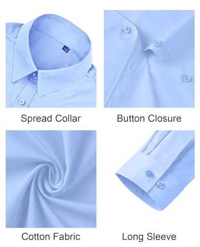 Image of J.VER Button Down Shirts for Women Stretch Collared Cotton Long Sleeve Dress Shirt Business Casual Blouse for Work