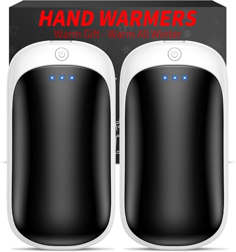 Image of 2 Pack Hand Warmers Rechargeable, Portable Electric Hand Warmers Reusable, USB 2 in 1 Handwarmers, Outdoor /Indoor /Warm Gifts for Men Women