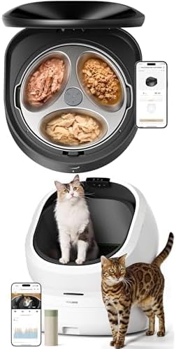 PETLIBRO Automatic Litter Box and Cat Feeder for Wet Food and Self Cleaning Litter Box with AI Waste Analysis and Multi-Cats Recognition