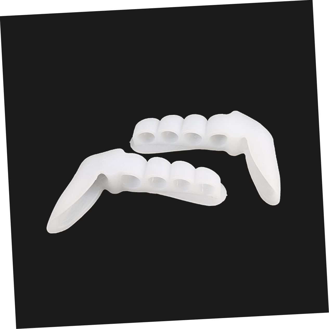IWOWHERO Silicone Toe Separators for Overlapping Gel Toe Spacers Bunion Pads for Men and Women White