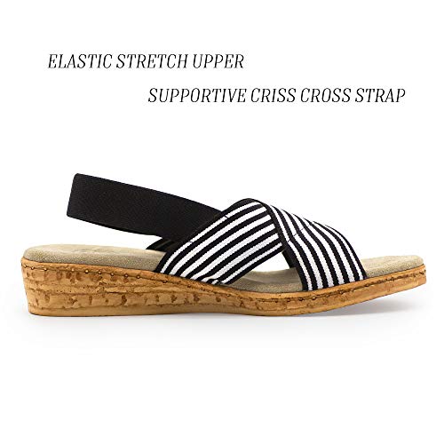 ATLANTIC Sling-back Cork Wedge Sandal - Linen - Size 8 - by Charleston Shoe Co.2