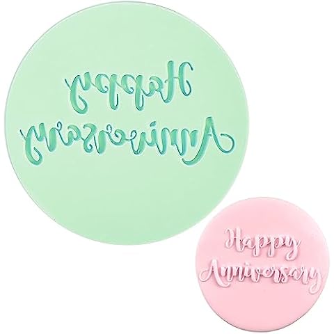 Crethink Anniversary Fondant Embosser for Baking Cover