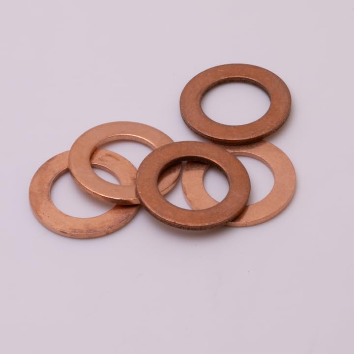 Image of GoldPlug SW-08 | Made in USA | Copper Crush Washer | 14mm, 22.2mm OD x 1.5mm Thick - 5-Pack |