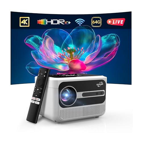 Image of 【Official Apps/Based on Linux】4K Smart Projector with ToF Laser Auto Focus & Keystone, 1300 ANSI HDR, Dolby Audio, AI Image & Sound Engine, WiFi6, 64G – Premium Home Theater & Gaming Projector