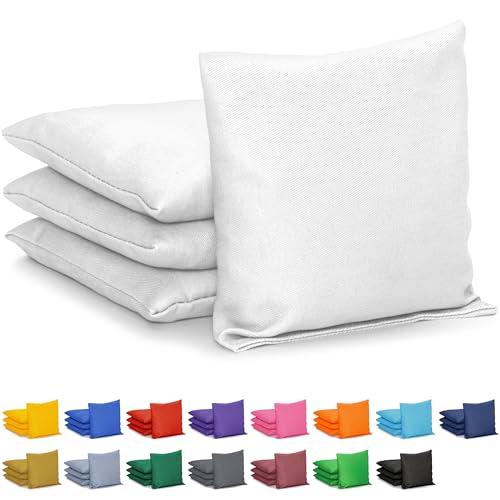 GoSports Cornhole Bean Bags Set of 4 - Regulation All Weather - Classic White