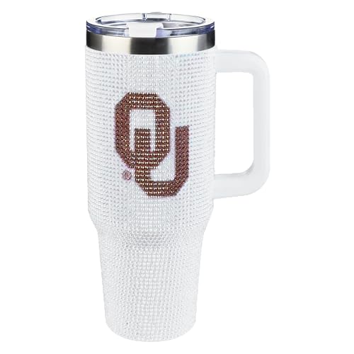 Image of The Memory Company Officially Licensed 40oz White Bling Game Day Tumbler, University of Oklahoma
