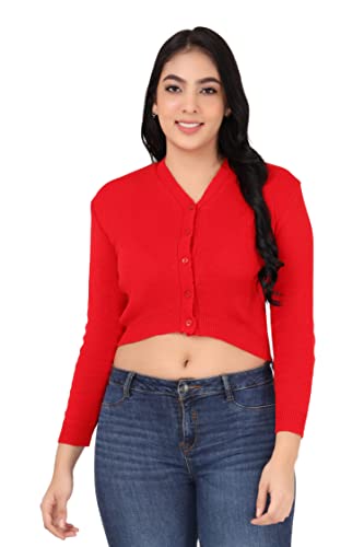 Image of Women Winter Wear V-Neck Full Sleeves Regular Fit Woollen Blouse