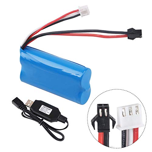 Innovateking 7.4V 1500mAh Battery 15C SM Plug with USB Charger for RC Car